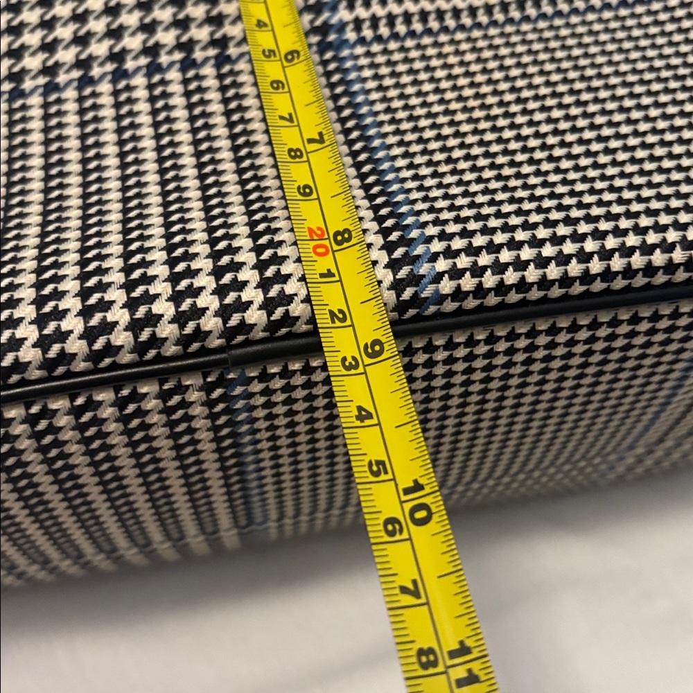 VTG Lauren Ralph Lauren houndstooth bowler bag  black, blue & ecru silver accent - Picture 6 of 14